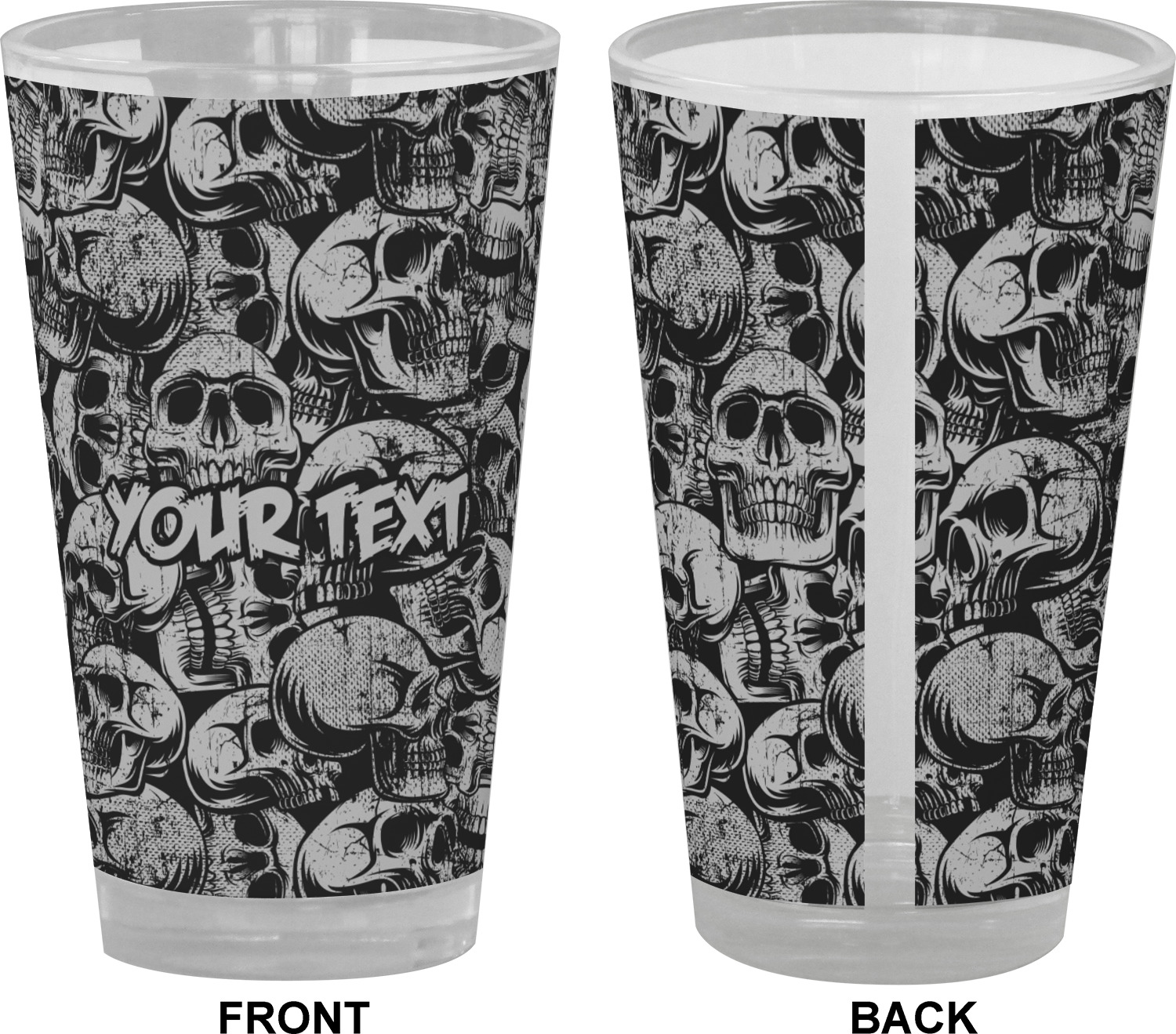 Skulls Drinking / Pint Glass (Personalized) YouCustomizeIt