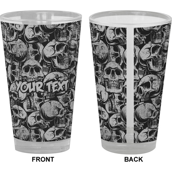 Skulls Pint Glass - Full Color - Front & Back Views