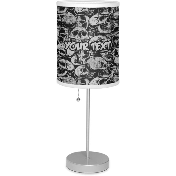 Custom Skulls 7" Drum Lamp with Shade Linen (Personalized)