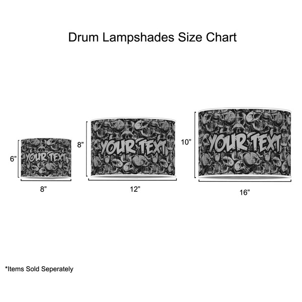 Skulls Drum Lampshades - Sizing Chart