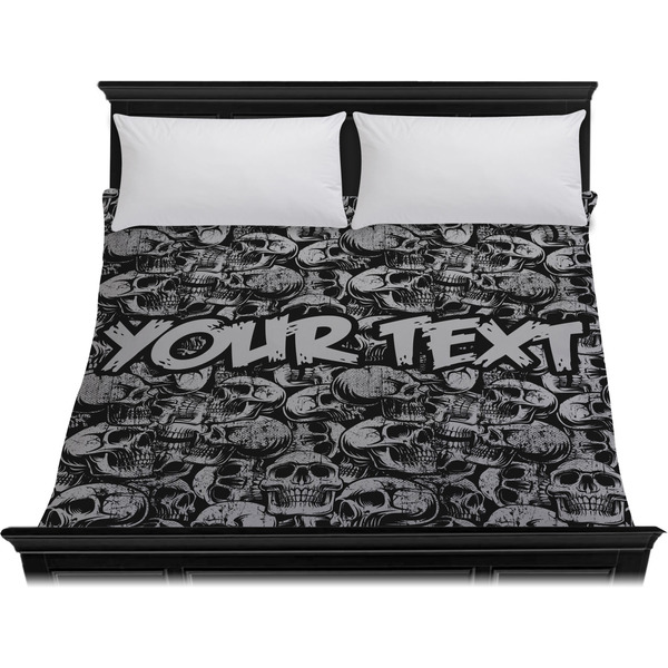 Skulls Duvet Cover - King - On Bed - No Prop
