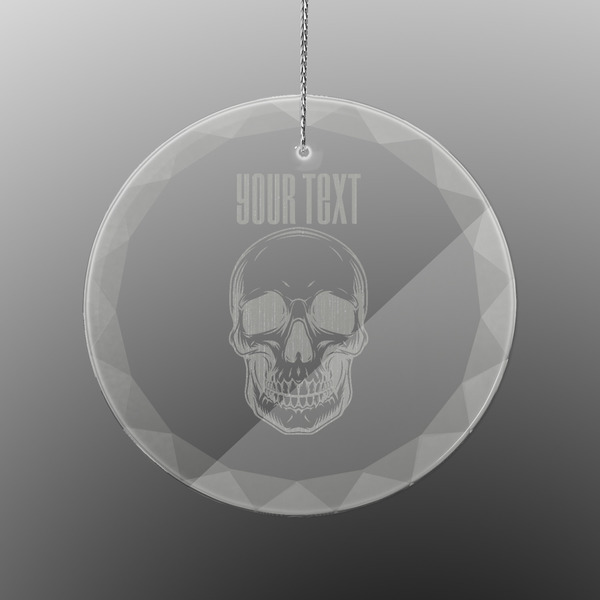 Custom Skulls Engraved Glass Ornament - Round (Personalized)