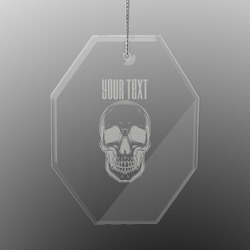 Skulls Engraved Glass Ornament - Octagon (Personalized)
