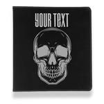 Skulls Leather Binder - 1" - Black (Personalized)
