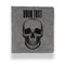 Skulls Leather Binder - 1" - Grey - Front View