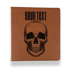 Skulls Leather Binder - 1" - Rawhide (Personalized)