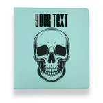 Skulls Leather Binder - 1" - Teal (Personalized)
