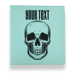 Skulls Leather Binder - 1" - Teal (Personalized)