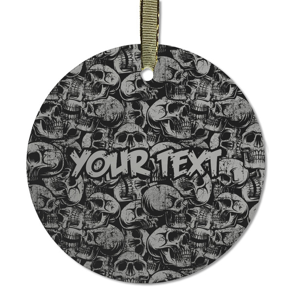 Skulls Frosted Glass Ornament - Round
