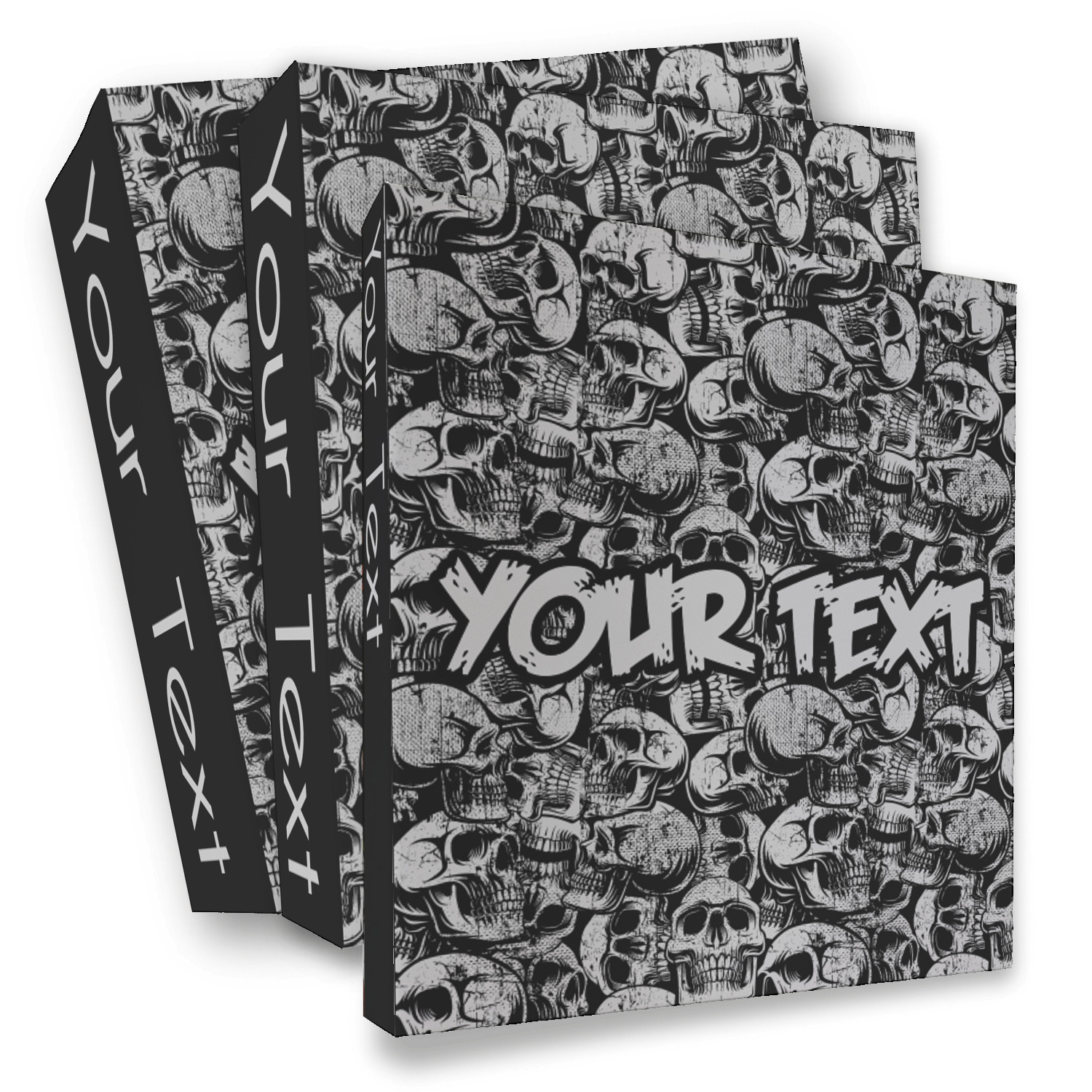 Custom Skulls 3 Ring Binder - Full Wrap (Personalized) | YouCustomizeIt