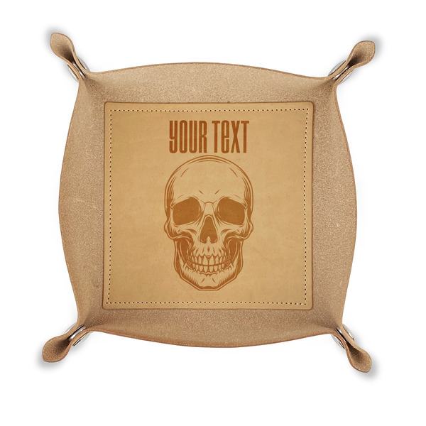 Custom Skulls Genuine Leather Dice Tray (Personalized)