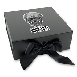 Skulls Gift Box with Magnetic Lid - Black (Personalized)