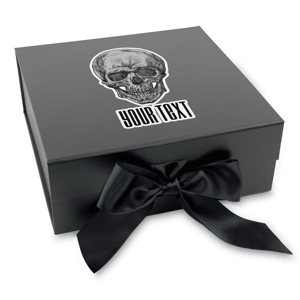 Custom Skulls Gift Box with Magnetic Lid - Black (Personalized)