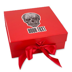 Skulls Gift Box with Magnetic Lid - Red (Personalized)