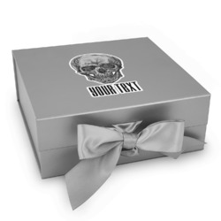 Skulls Gift Box with Magnetic Lid - Silver (Personalized)