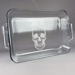 Skulls Glass Baking Dish with Truefit Lid - 13in x 9in (Personalized)
