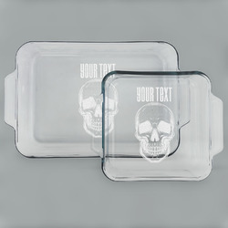Skulls Set of Glass Baking & Cake Dish - 13in x 9in & 8in x 8in (Personalized)