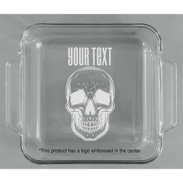 Skulls Glass Cake Dish - APPROVAL (8x8)