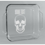 Skulls Glass Cake Dish - 8in x 8in (Personalized)