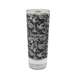 Skulls 2 oz Shot Glass -  Glass with Gold Rim - Set of 4 (Personalized)
