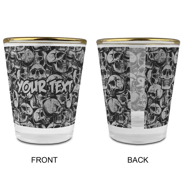 Skulls Glass Shot Glass - with gold rim - APPROVAL