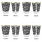 Skulls Glass Shot Glass - with gold rim - Set of 4 - APPROVAL