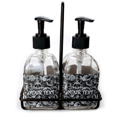 Skulls Glass Soap & Lotion Bottle Set (Personalized)