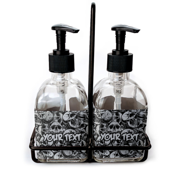 Custom Skulls Glass Soap & Lotion Bottle Set (Personalized)