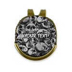 Skulls Golf Ball Marker - Hat Clip - Gold
