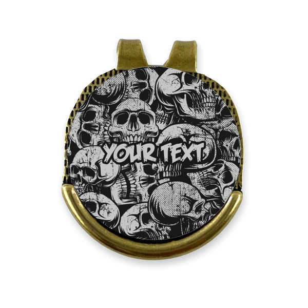 Custom Skulls Golf Ball Marker - Hat Clip - Gold