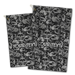 Skulls Golf Towel - Poly-Cotton Blend w/ Name or Text