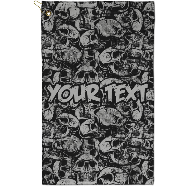 Custom Skulls Golf Towel - Poly-Cotton Blend - Small w/ Name or Text