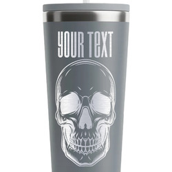 Skulls RTIC Everyday Tumbler with Straw - 28oz - Grey - Single-Sided (Personalized)