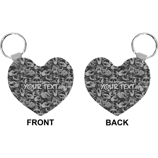 Skulls Heart Keychain (Front + Back)