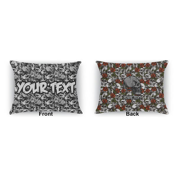 Skulls Indoor Rectangular Burlap Pillow (Front and Back)