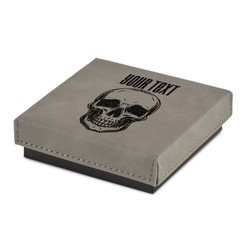 Skulls Jewelry Gift Box - Engraved Leather Lid (Personalized)