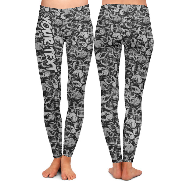 Skulls Ladies Leggings - Front and Back