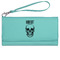 Skulls Ladies Leatherette Wallet - Laser Engraved- Teal (Personalized)