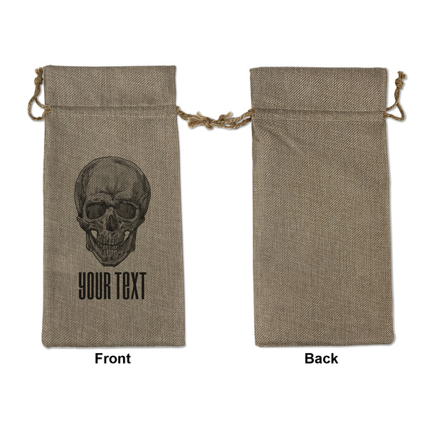 Skulls Large Burlap Gift Bags - Front Approval