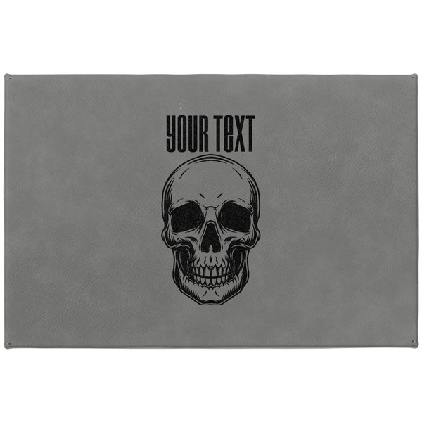 Skulls Large Engraved Gift Box with Leather Lid - Approval