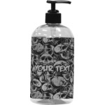 Skulls Plastic Soap / Lotion Dispenser (16 oz - Large - Black) (Personalized)