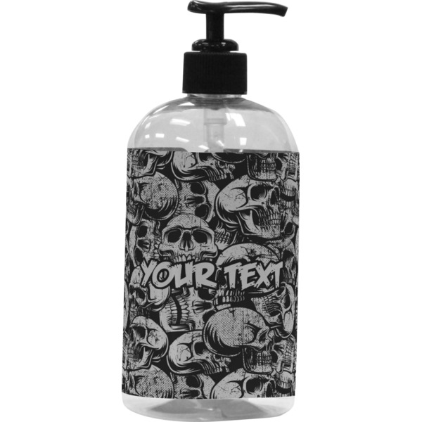 Custom Skulls Plastic Soap / Lotion Dispenser (16 oz - Large - Black) (Personalized)