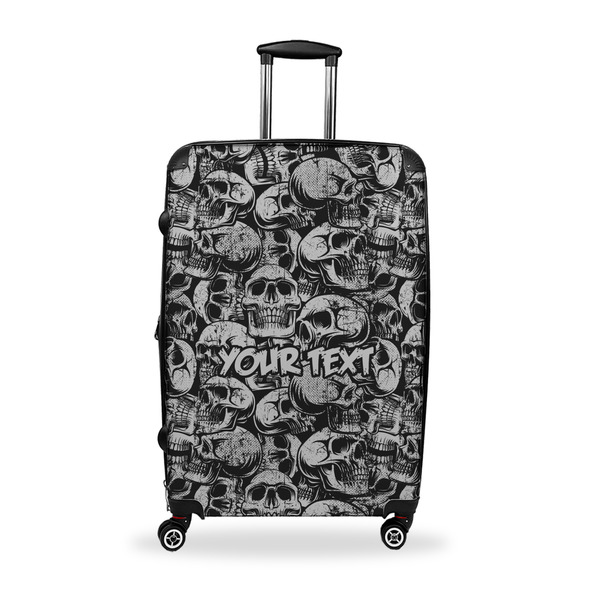 Custom Skulls Suitcase - 28" Large - Checked w/ Name or Text