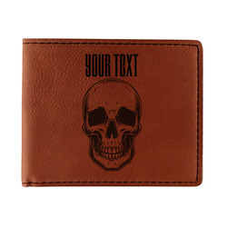 Skulls Leatherette Bifold Wallet - Double Sided (Personalized)