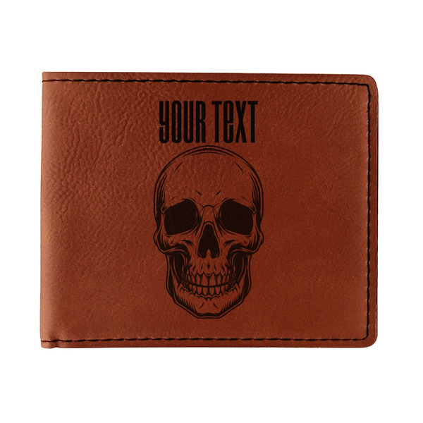 Custom Skulls Leatherette Bifold Wallet (Personalized)