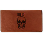 Skulls Leatherette Checkbook Holder - Double Sided (Personalized)