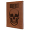 Skulls Leather Sketchbook - Large - Double Sided - Angled View
