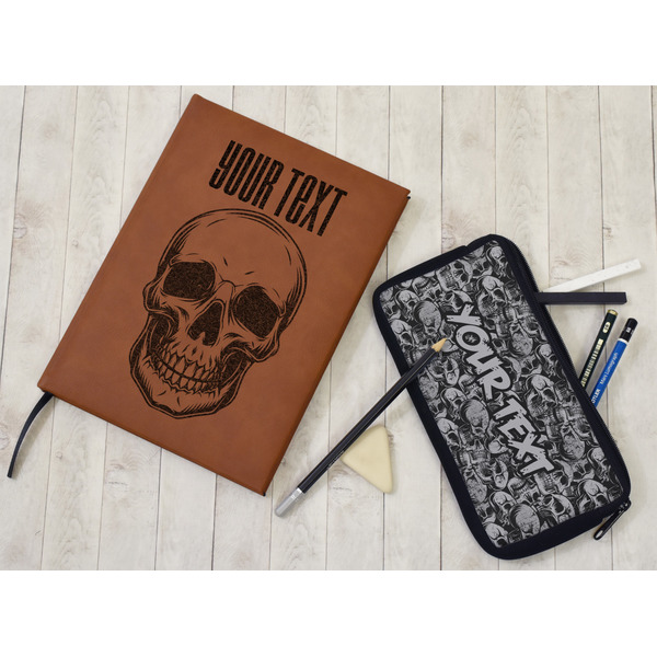 Skulls Leather Sketchbook - Large - Single Sided - In Context