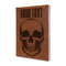 Skulls Leather Sketchbook - Small - Double Sided - Angled View
