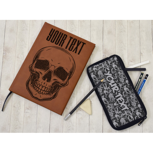 Skulls Leather Sketchbook - Small - Double Sided - In Context